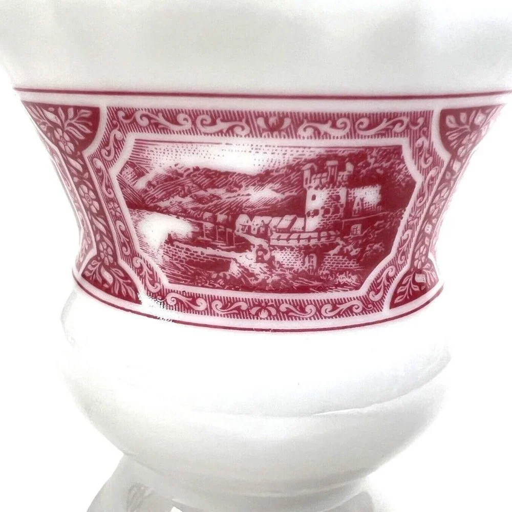 Vintage Hohr RASTAL Grenzhausen‎ German Cup Beer Mug White Red Porcelain Vase